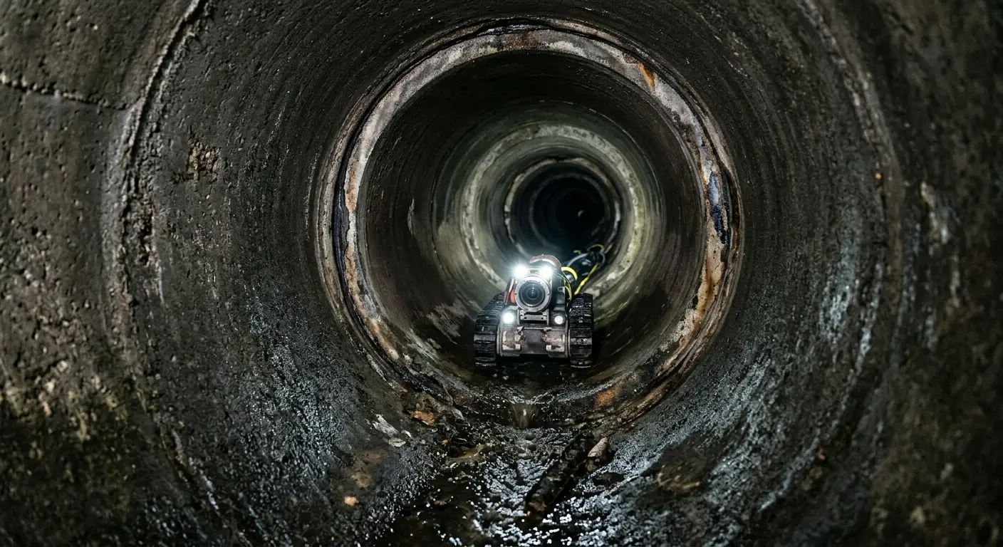 Robotic sewer camera inspecting pipe interior for Sewer Line Cleaning in Ormond Beach